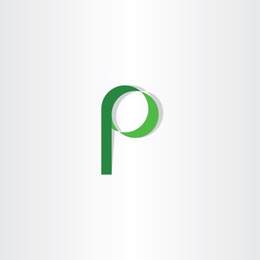 sembol logo vektör öğesi simgesi yeşil p harfi