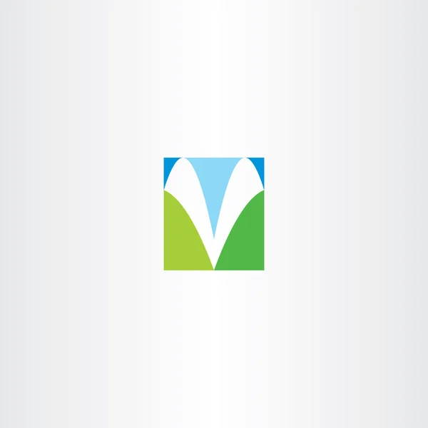 Bleu vert v lettre vectoriel icône symbole — Image vectorielle