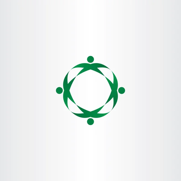 Circle grön människor firar part logotypen vektor icon — Stock vektor