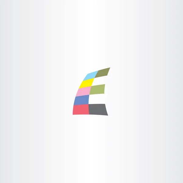 E lettre logo coloré icône logotype e vecteur — Image vectorielle