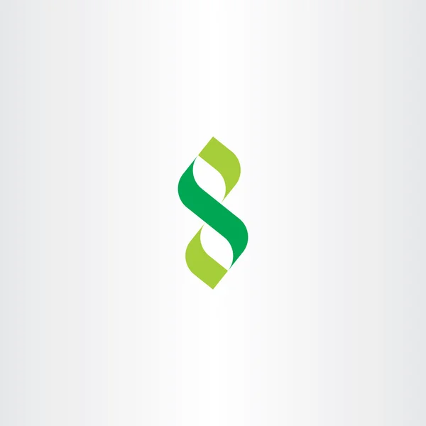 Letra verde s 8 número oito vetor ícone — Vetor de Stock