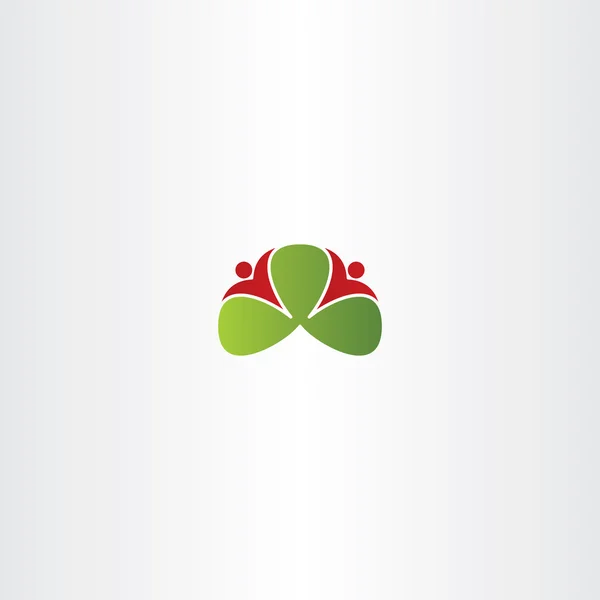 Personnes en bonne santé autour des feuilles vertes icône vectorielle logo — Image vectorielle