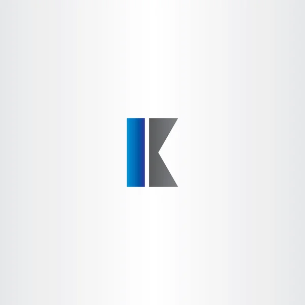 K lettera nero blu vettoriale logo simbolo — Vettoriale Stock