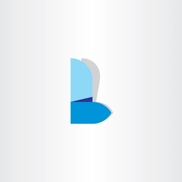 Bokstaven l l blå vektor ikon symbol Logotypdesign — Stock vektor