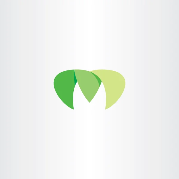 Logotipo m verde m letra logotipo ícone vetor elemento — Vetor de Stock