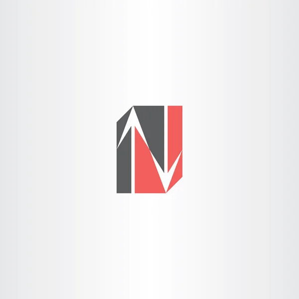 Litera n strzała ikona element wektora — Wektor stockowy