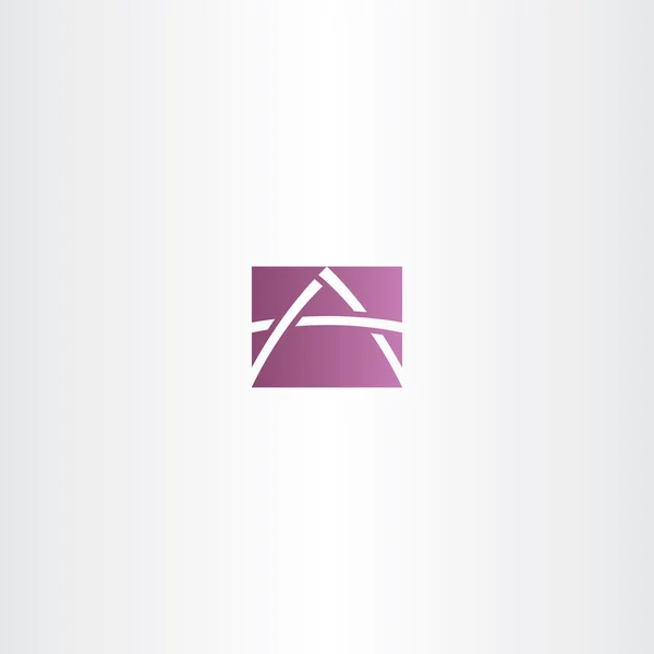 Carta ícone roxo um logotipo logotipo vetor — Vetor de Stock