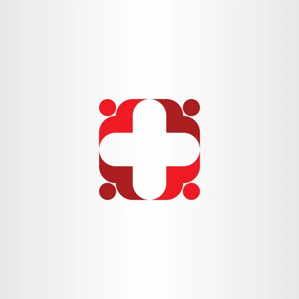 Červeného kříže ikonu lidé zdraví vektor — Stockový vektor