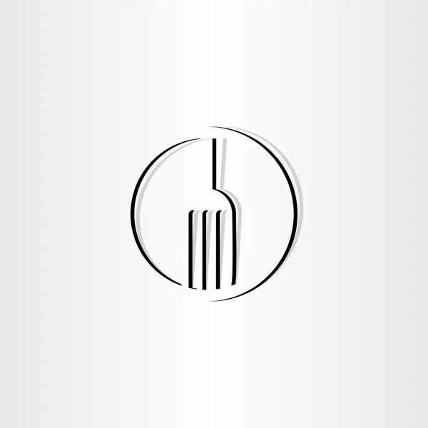 Logo icona segno vettoriale forcella stilizzata — Vettoriale Stock