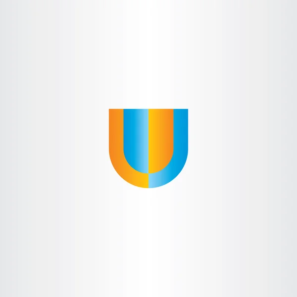 U brev logotyp orange blå vektor icon — Stock vektor