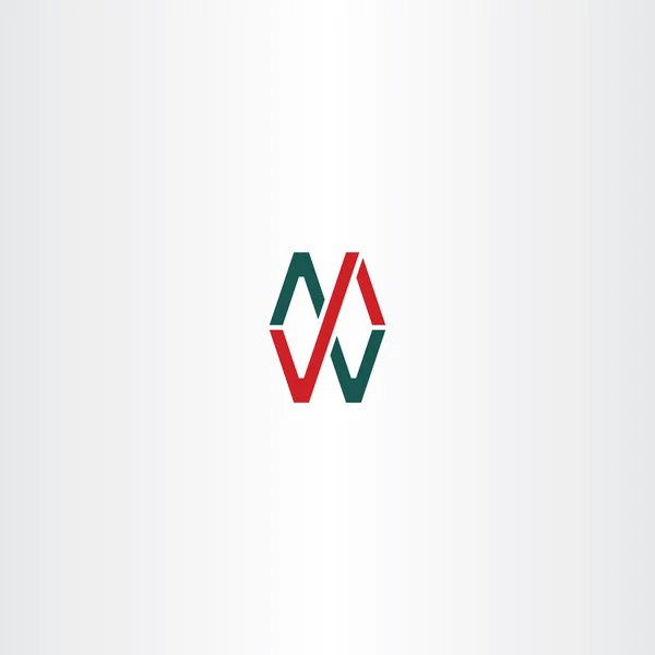 Logo vectoriel lettre m et w icône signe — Image vectorielle