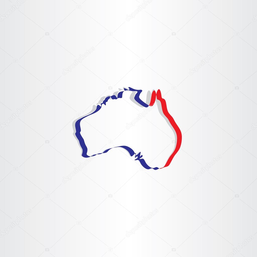 Australia stylized map icon vector symbol state