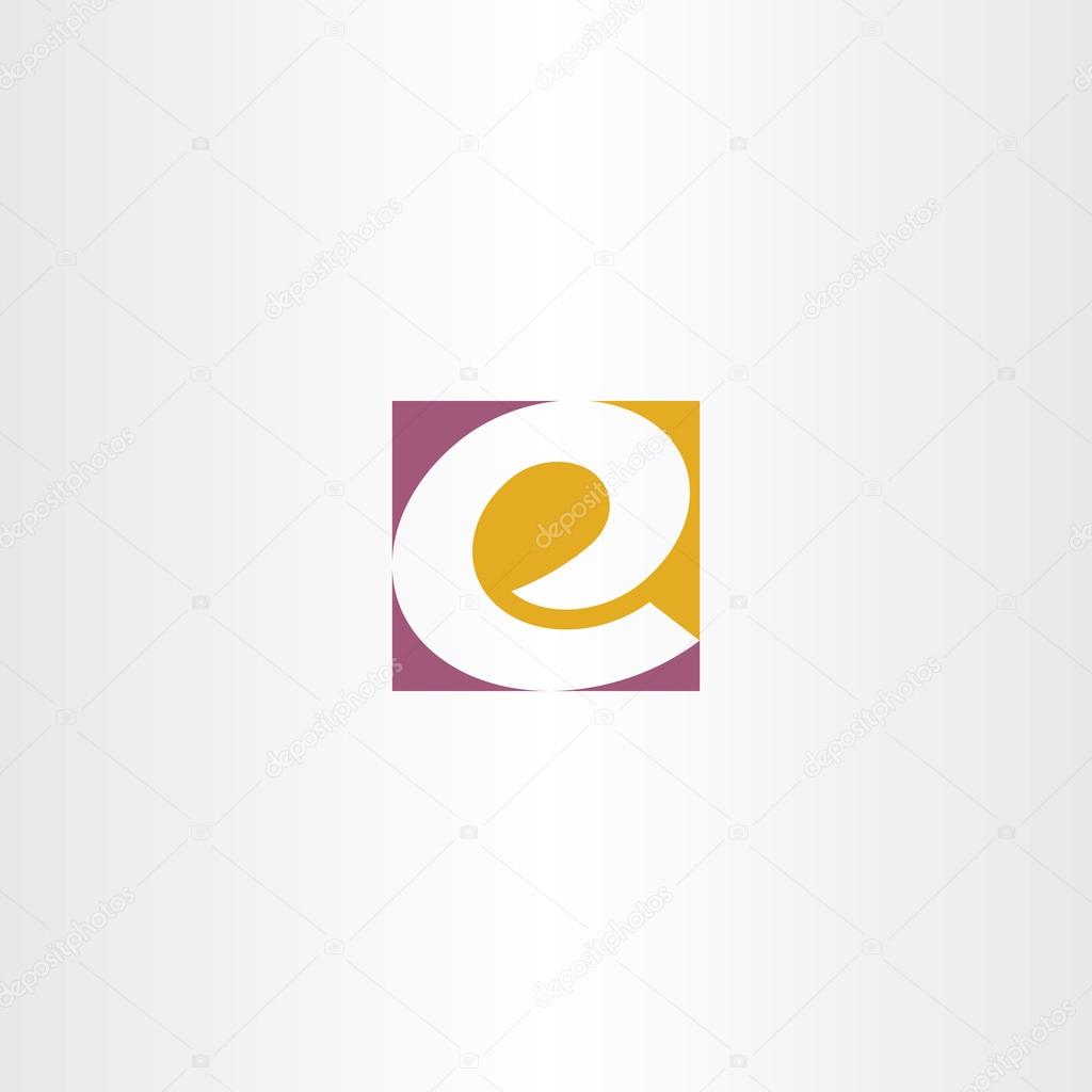 letter e logo e purple yellow sign icon vector