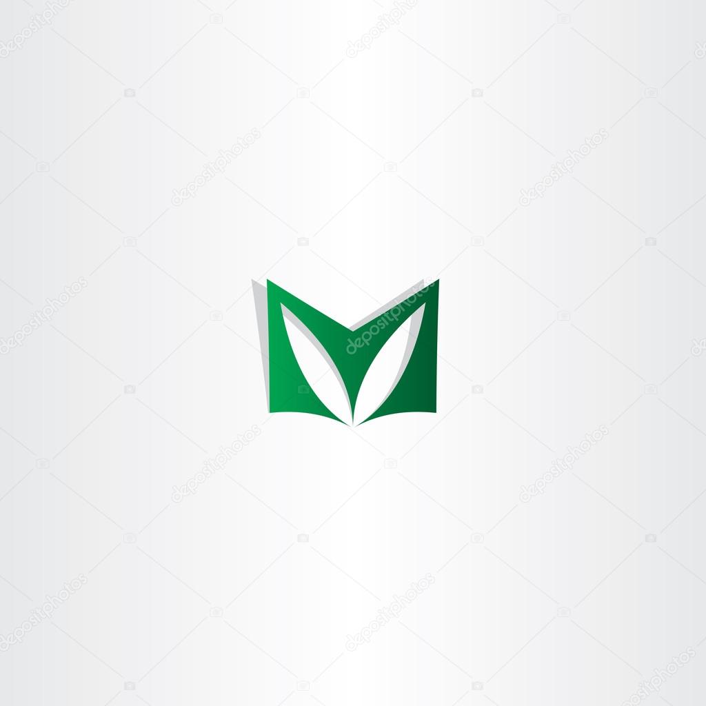 letter m green logotype sign logo m icon vector