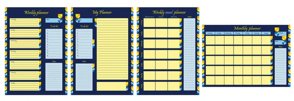 Planners Daily Weekly Monthly Planner List Goals Note Template Blank — Stock Photo, Image