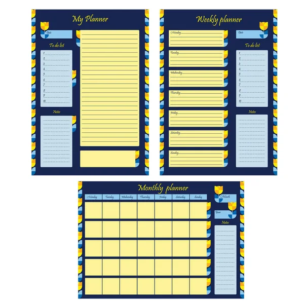 Set Business Planner Templates Month Week Personal Blank Page Design — Stock Photo, Image