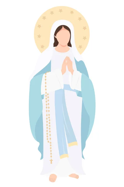 Santa María Madre Dios Reina Del Cielo Virgen María Está — Vector de stock