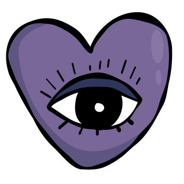 Kalpteki mistik göz. Okült Sihirli Sembol. Renkli desenli El Çizimi Karalama