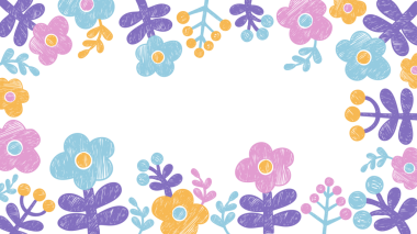 Çiçek Posteri. Pastel Parlak Çiçekler Arkaplanı. Desenli Tebeşir Çizim Deseni