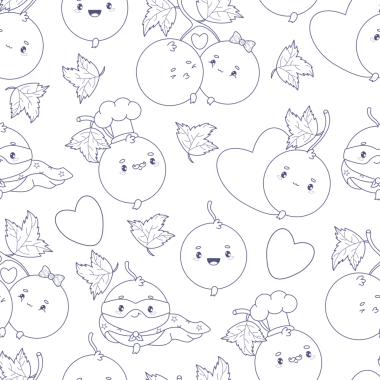 Şirin kuşüzümü kusursuz desen çizimi. Ana Hattı Böğürtlen Currant Çizgi Karakteri Arkaplanı