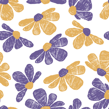 Elle çizilmiş soyut çiçekli ve desenli pastel boyalı arka planlı kusursuz çiçek deseni