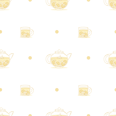 Limonata Limonata Kusursuz Şablon. Yaz İçeceği Çaydanlığı ve Kupa Arkaplanı Tazeleniyor