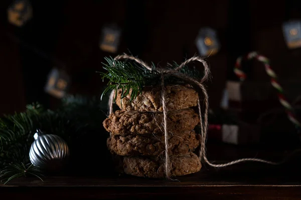 Galletas Avena Víspera Año Nuevo — Foto de Stock