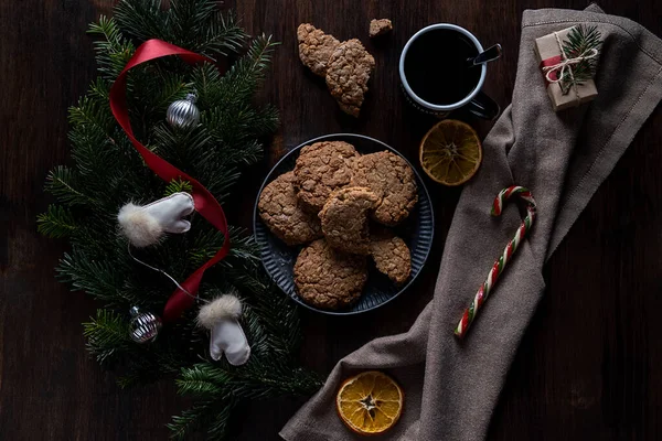 Galletas Avena Víspera Año Nuevo — Foto de Stock