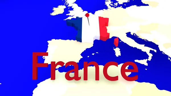 Carte d'Europe, France mis en évidence — Photo