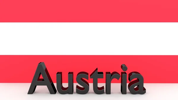 Escribir Austria frente a una bandera austriaca —  Fotos de Stock