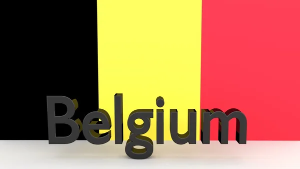 Writing Belgium in front of a dutch flag — Stock Photo, Image