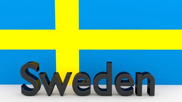 Schweden vor schwedischer Flagge schreiben — Stockfoto