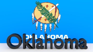 Bize Oklahoma, bayrağı önünde metal adı devlet