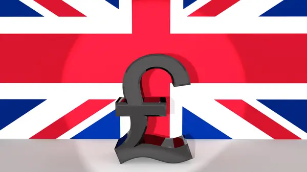 Pound symbol in spotlight — Stock Photo, Image