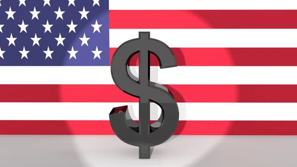 Dollar-Symbol im Rampenlicht — Stockfoto