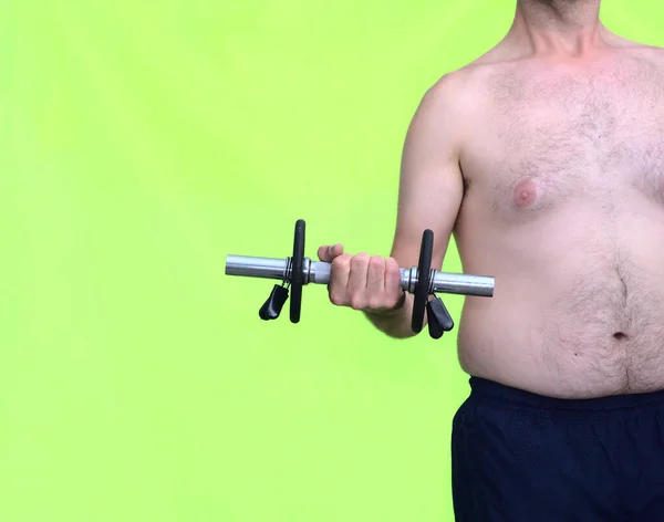 Blanke Dikzak Van Middelbare Leeftijd Die Een Halter Optilt Fit — Stockfoto