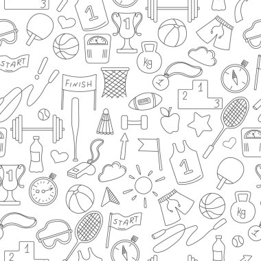 Bir tema spor ve egzersiz, hafif bir arka plan koyu bir anahat kesintisiz arka plan