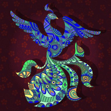 Bir tavus çiçek karanlık bir arka plan üzerinde soyut resim