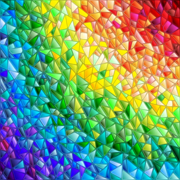 Fond abstrait de vitrail, les éléments colorés disposés dans le spectre arc-en-ciel — Image vectorielle