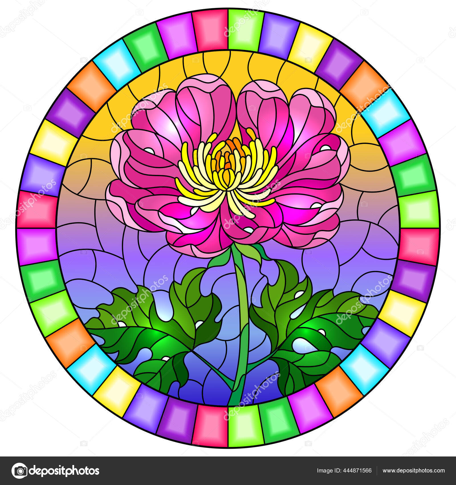 空を背景に美しいピンクの花とステンドグラスのイラスト 明るいフレームで楕円形の画像 ストックベクター C Zagory 空を背景に美しいピンクの花とステンドグラスのイラスト 明るいフレームで楕円形の画像 ストックベクター C Zagory