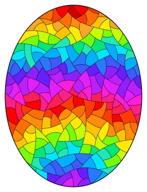 Soyut parlak gökkuşağı arkaplan, oval görüntü ile renklendirilmiş cam tarzında resim