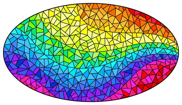 带有抽象明亮彩虹背景的彩色玻璃样式的插图 椭圆形图像 — 图库矢量图片
