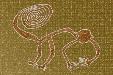 Mosaic abstract image of a monkey, a symbol of the new 2016