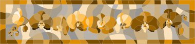 Horizontal background in the stained glass style , sepia