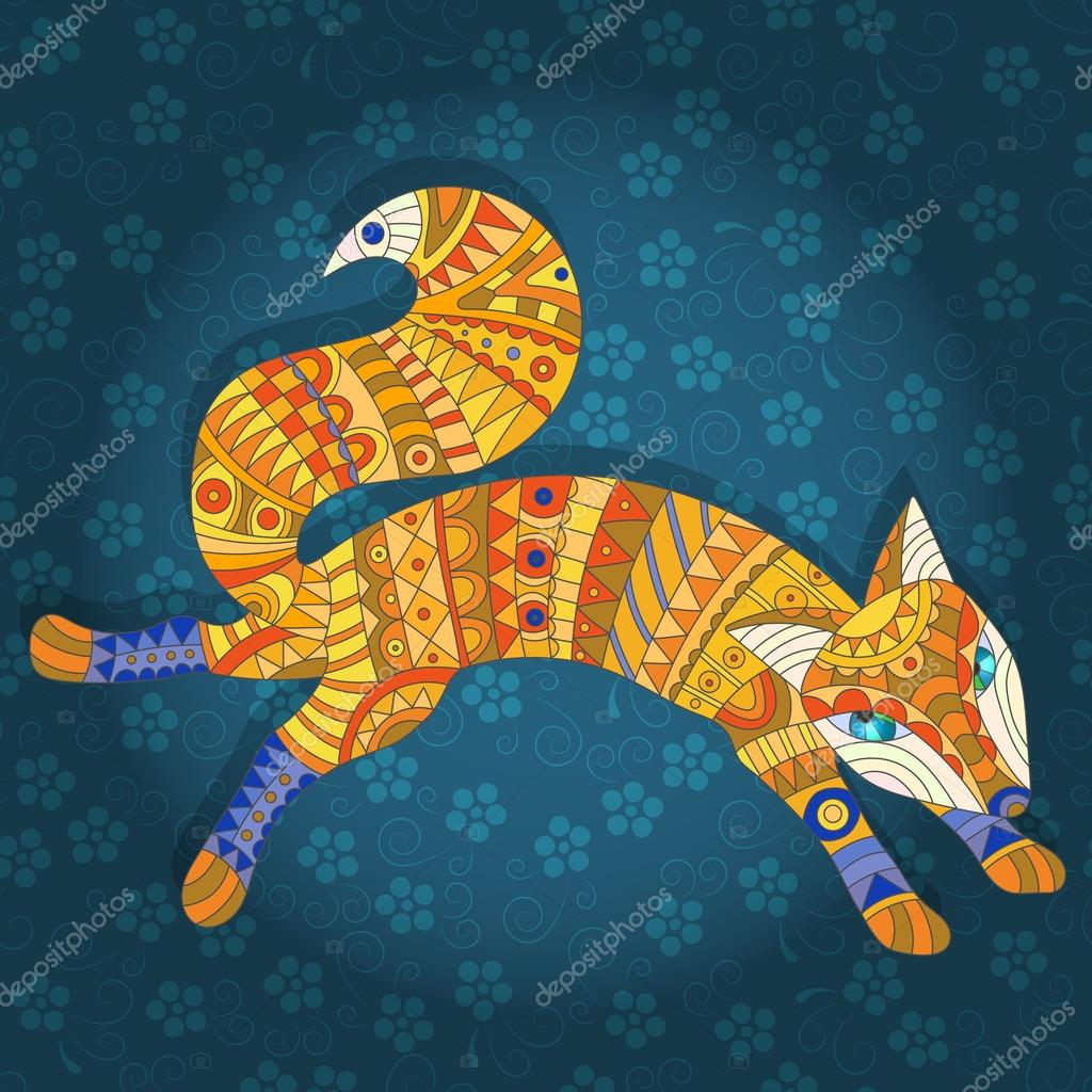 ステンド グラス スタイル抽象的な猫と魚のイラスト ストックベクター C Zagory ステンド グラス スタイル抽象的な猫と魚のイラスト ストックベクター C Zagory