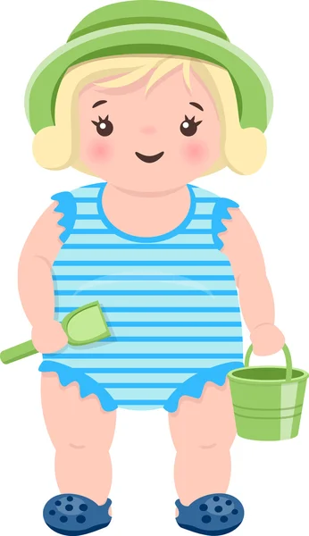 Little Blond Girl — Stock Vector