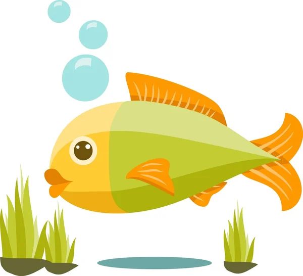 Cute Isolated Vector Fish Cartoon — Stock Vector