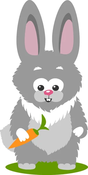 Bunny And A Carrot, Isolated Over White Background. — Stock Vector