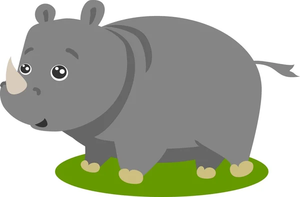 Cute Safari Rhino Vector Isolated — Stock Vector