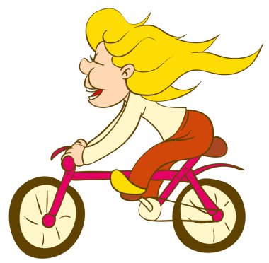 Girl On Bicycle clipart